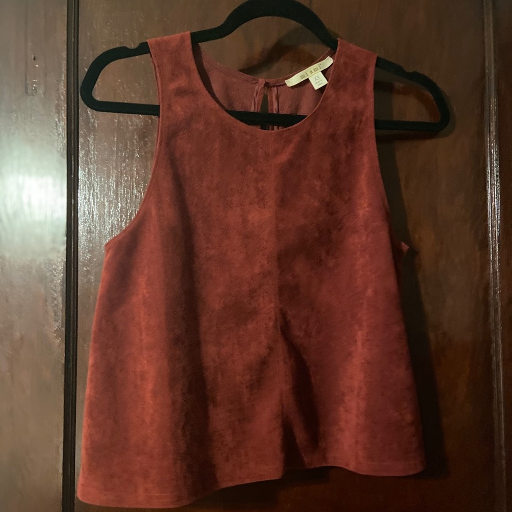 Miami Maroon Suede Top
